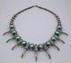 Vintage Navajo Bear Claw Artisan Necklace Sterling Silver Inlay Turquoise 242.2g