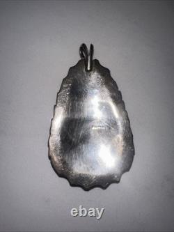 Vintage Navajo Bear Claw Pendant Sterling Silver with Turquoise & Coral