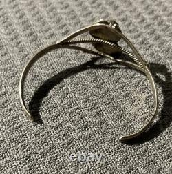 Vintage Navajo Black Onyx Twisted Detail Sterling Silver Cuff Bracelet! MZZ8