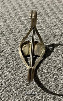 Vintage Navajo Black Onyx Twisted Detail Sterling Silver Cuff Bracelet! MZZ8