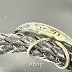 Vintage Navajo Bolo Tie Clasp Sun Leather Round Large Sterling Silver