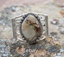 Vintage Navajo Boulder Turquoise Cuff, Bracelet, Sterling Silver