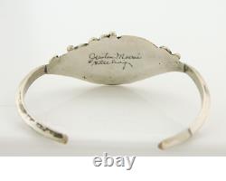 Vintage Navajo Bracelet 925 Silver Onyx Traditional Handmade Authentic Signed JM