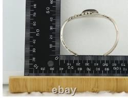 Vintage Navajo Bracelet 925 Silver Onyx Traditional Handmade Authentic Signed JM