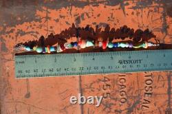 Vintage Navajo Bracelet Polished Multi Stone Sterling Silver Jewelry OOAK Native