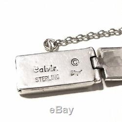 Vintage Navajo CALVIN BEGAY Multi-stone Inlay Sterling Silver Link Bracelet 7