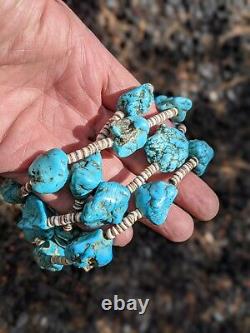 Vintage Navajo Chunky Turquoise Necklace Genuine Native American Jewelry