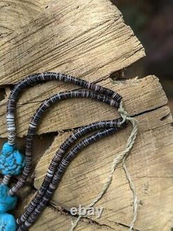 Vintage Navajo Chunky Turquoise Necklace Genuine Native American Jewelry