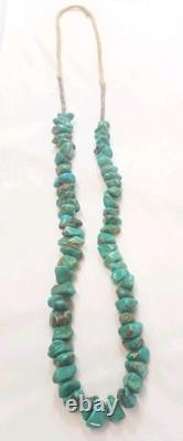Vintage Navajo Chunuky Beaded Turquoise Necklace 28 Native American Jewelry
