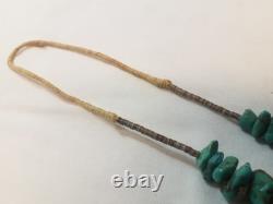 Vintage Navajo Chunuky Beaded Turquoise Necklace 28 Native American Jewelry
