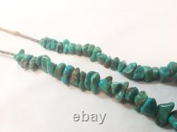Vintage Navajo Chunuky Beaded Turquoise Necklace 28 Native American Jewelry