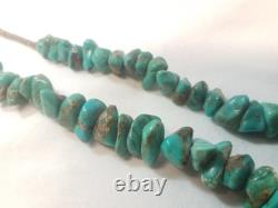 Vintage Navajo Chunuky Beaded Turquoise Necklace 28 Native American Jewelry
