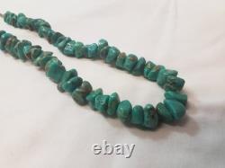Vintage Navajo Chunuky Beaded Turquoise Necklace 28 Native American Jewelry