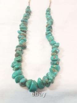 Vintage Navajo Chunuky Beaded Turquoise Necklace 28 Native American Jewelry