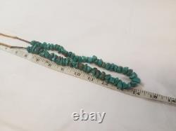 Vintage Navajo Chunuky Beaded Turquoise Necklace 28 Native American Jewelry