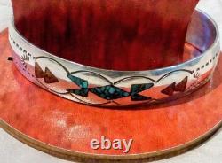 Vintage Navajo Crushed Turquoise Sterling SILVER Cuff