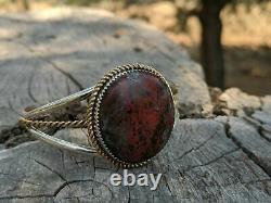 Vintage Navajo Cuff Bracelet Chrysocolla hand made Native American Jewelry 6.75