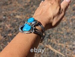 Vintage Navajo Cuff Turquoise Bracelet Jewelry Sign Frank Arviso Signed Sz 6.5in