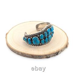 Vintage Navajo Cuff Turquoise Dead Pawn Native Am Jewelry Sz 7.75 Signed Tahe
