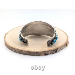 Vintage Navajo Cuff Turquoise Dead Pawn Native Am Jewelry Sz 7.75 Signed Tahe