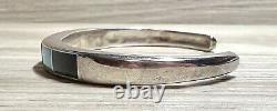 Vintage Navajo Designer Signed Sterling Silver Multi-Stone Inlay Bracelet