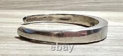 Vintage Navajo Designer Signed Sterling Silver Multi-Stone Inlay Bracelet