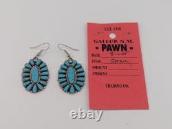 Vintage Navajo Earrings Signed PB Begay Jewelry w Turquoise Sterling Silver