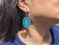 Vintage Navajo Earrings Signed PB Begay Jewelry w Turquoise Sterling Silver