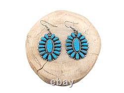 Vintage Navajo Earrings Signed PB Begay Jewelry w Turquoise Sterling Silver