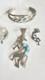 Vintage Navajo Ella Peter Signed Silver Turquoise Kokopelli 3 pc set