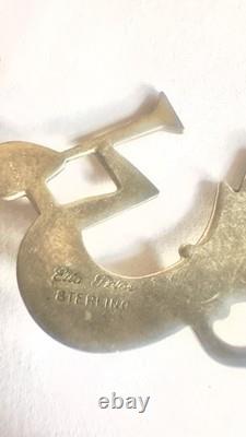 Vintage Navajo Ella Peter Signed Silver Turquoise Kokopelli 3 pc set
