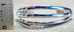 Vintage Navajo Elmer Kee Sterling Silver Wide Split Band Concho Cuff Bracelet