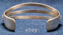 Vintage Navajo Elmer Kee Sterling Silver Wide Split Band Concho Cuff Bracelet