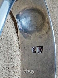Vintage Navajo Elmer Kee Sterling Silver Wide Split Band Concho Cuff Bracelet