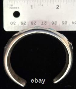 Vintage Navajo FIVE-STONE BISBEE BLUE Turquoise Sterling Silver Bracelet