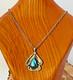 Vintage Navajo Fannie Platero Sterling Turquoise Arrowhead Necklace-TB730.25