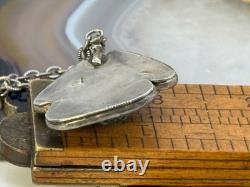 Vintage Navajo Fannie Platero Sterling Turquoise Arrowhead Necklace-TB730.25