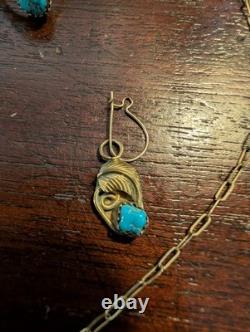 Vintage Navajo Gold Filled Royston Jewelry Turquoise Gorgeous Full Set