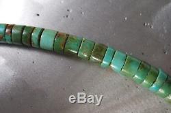 Vintage Navajo Green Turquoise Heishi Bead Necklace 33,5 gr
