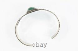 Vintage Navajo Green Turquoise Sterling Silver Cuff Bracelet