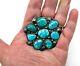 Vintage Navajo Hand Made Sterling Silver & Kingman Turquoise Brooch
