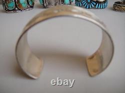 Vintage Navajo Hand Stamped Cuff Bracelet Sterling Silver by Annabelle Peterson