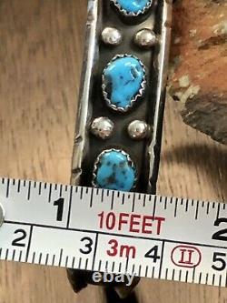 Vintage Navajo Handmade Kingman Turquoise Cuff Bracelet Native American Jewelry