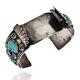 Vintage Navajo Handmade Sterling Silver Turquoise Watch Cuff Bracelet