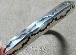 Vintage Navajo Heavy Sterling Silver Carinated Angle Knife Edge Cuff Bracelet