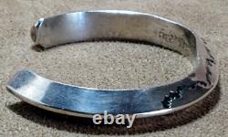 Vintage Navajo Heavy Sterling Silver Carinated Angle Knife Edge Cuff Bracelet