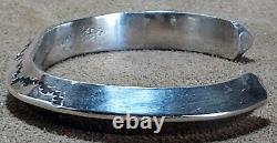 Vintage Navajo Heavy Sterling Silver Carinated Angle Knife Edge Cuff Bracelet