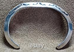 Vintage Navajo Heavy Sterling Silver Carinated Angle Knife Edge Cuff Bracelet