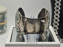 Vintage Navajo Indian 925 Silver Watch Band With Turquoise Native American Jewelry