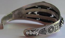 Vintage Navajo Indian Silver Multi Stone Turquoise Cuff Bracelet